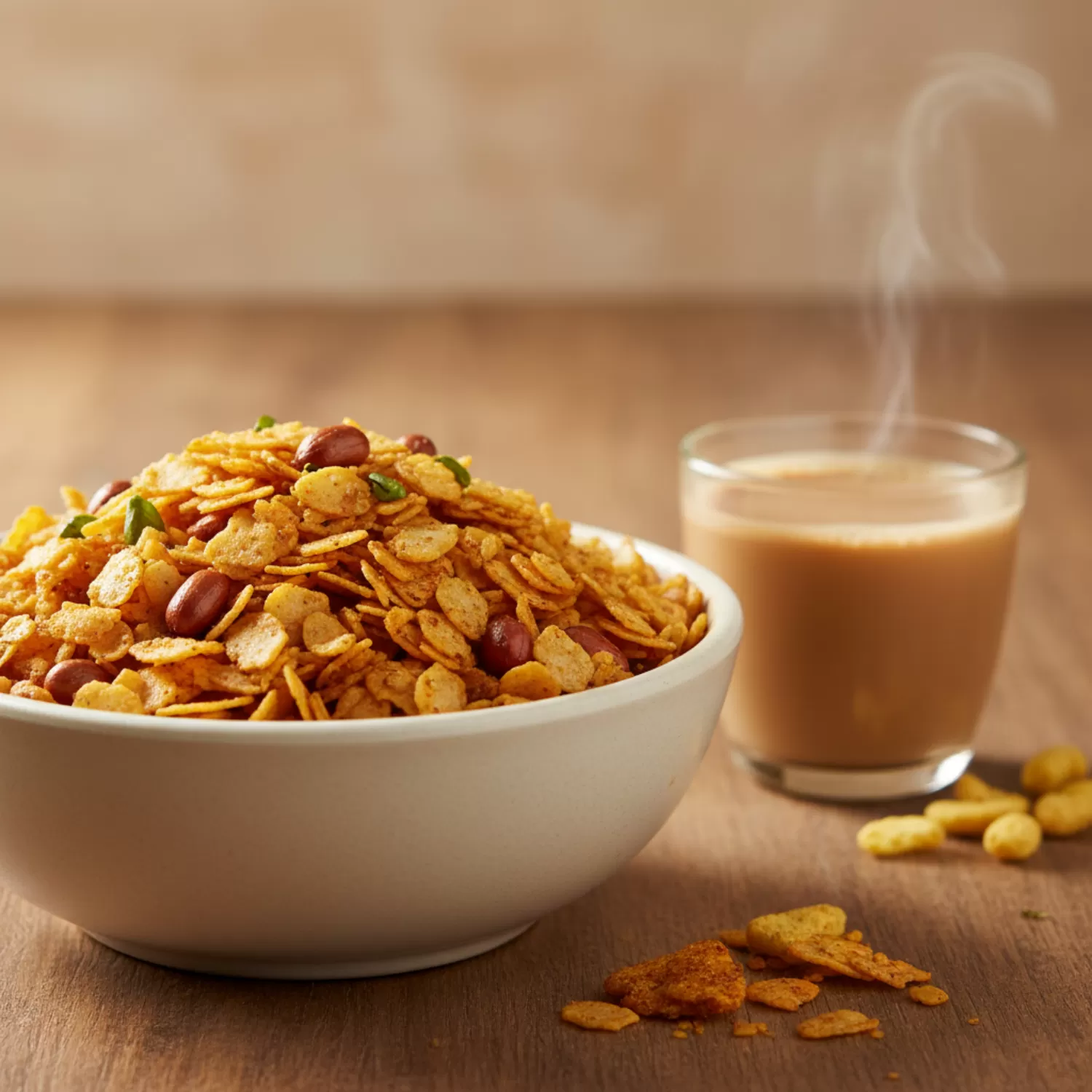 Khata Meetha Roasted Poha Chana